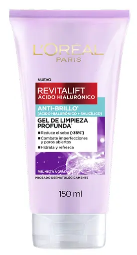 Loreal Revitalift Gel de limpieza profunda anti brillo 150ml