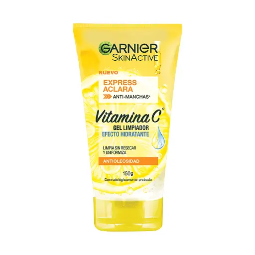 Garnier Express Aclara Vit C gel limpiador Hidratante 150g